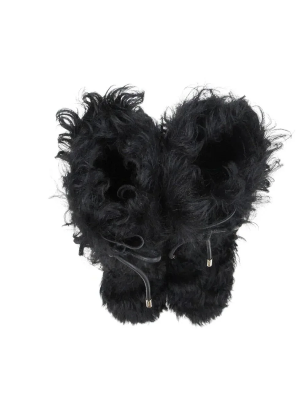 Chanel Boots Shearling Sheepskin CC Logo Shoes Black 37c